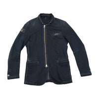 Armani Jeans Dark Wash Denim Zip Jacket with Logo Patches
