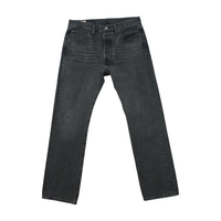 Levi's 501 Washed Black Stretch Cotton Straight Leg Jeans