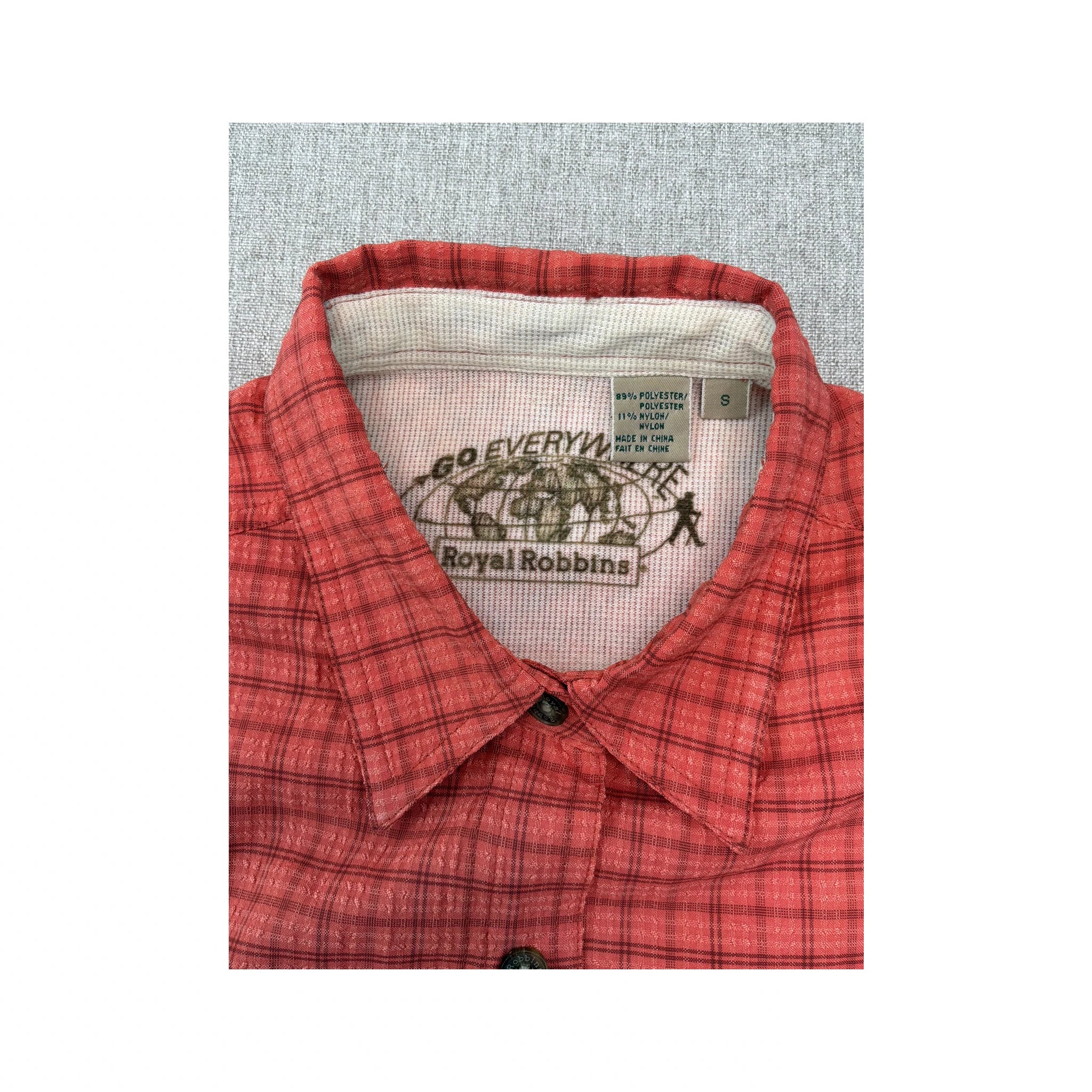 Royal Robbins Red Plaid Sleeveless Button-Up Shirt
