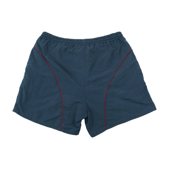 Retro Curved Contrast Piping Athletic Track Shorts