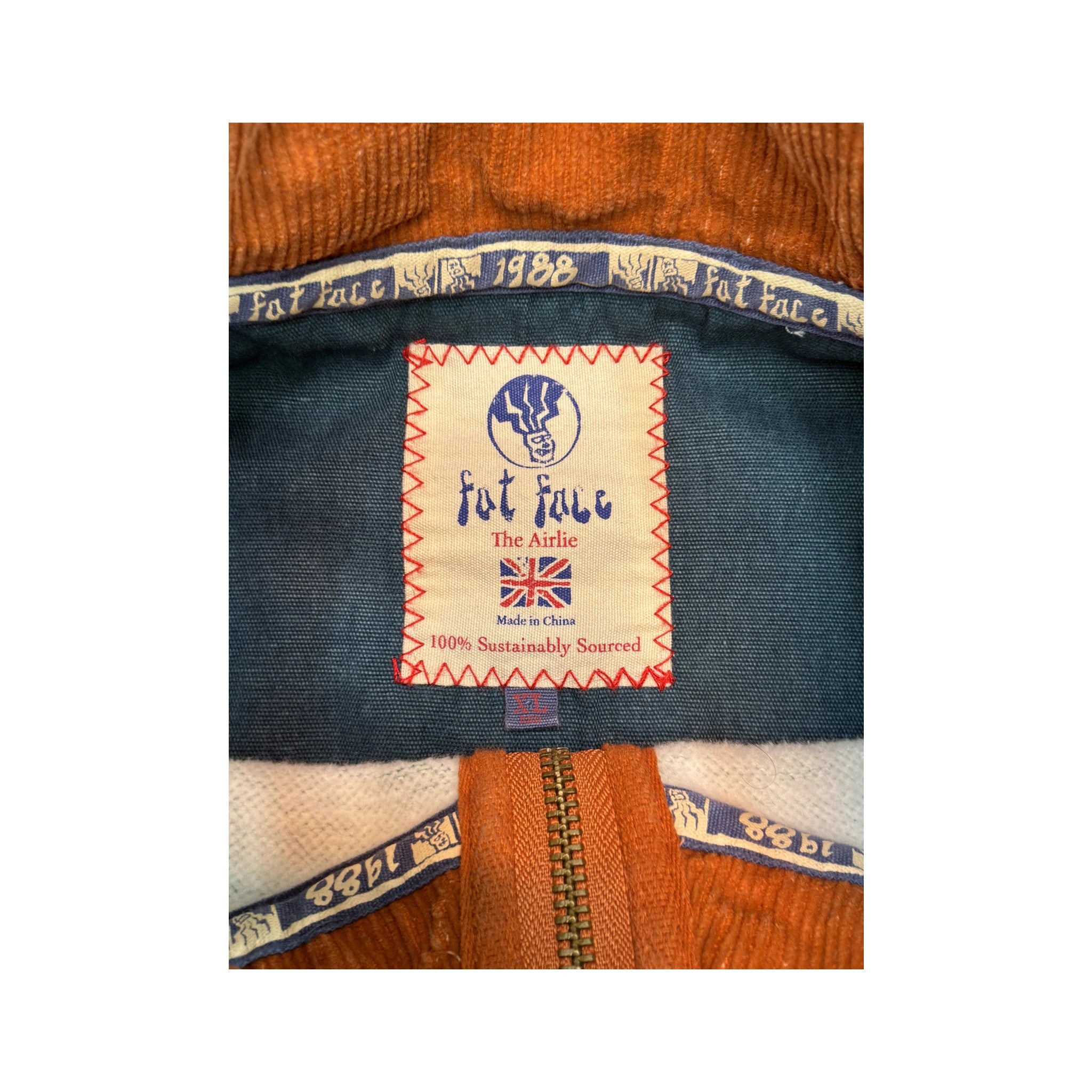 Fat Face Ireland Flag Quarter Zip Cotton Sweater