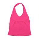 Top de alças Halter KAYAK Rosa-choque com strass