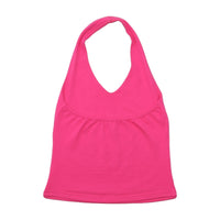 Top de alças Halter KAYAK Rosa-choque com strass