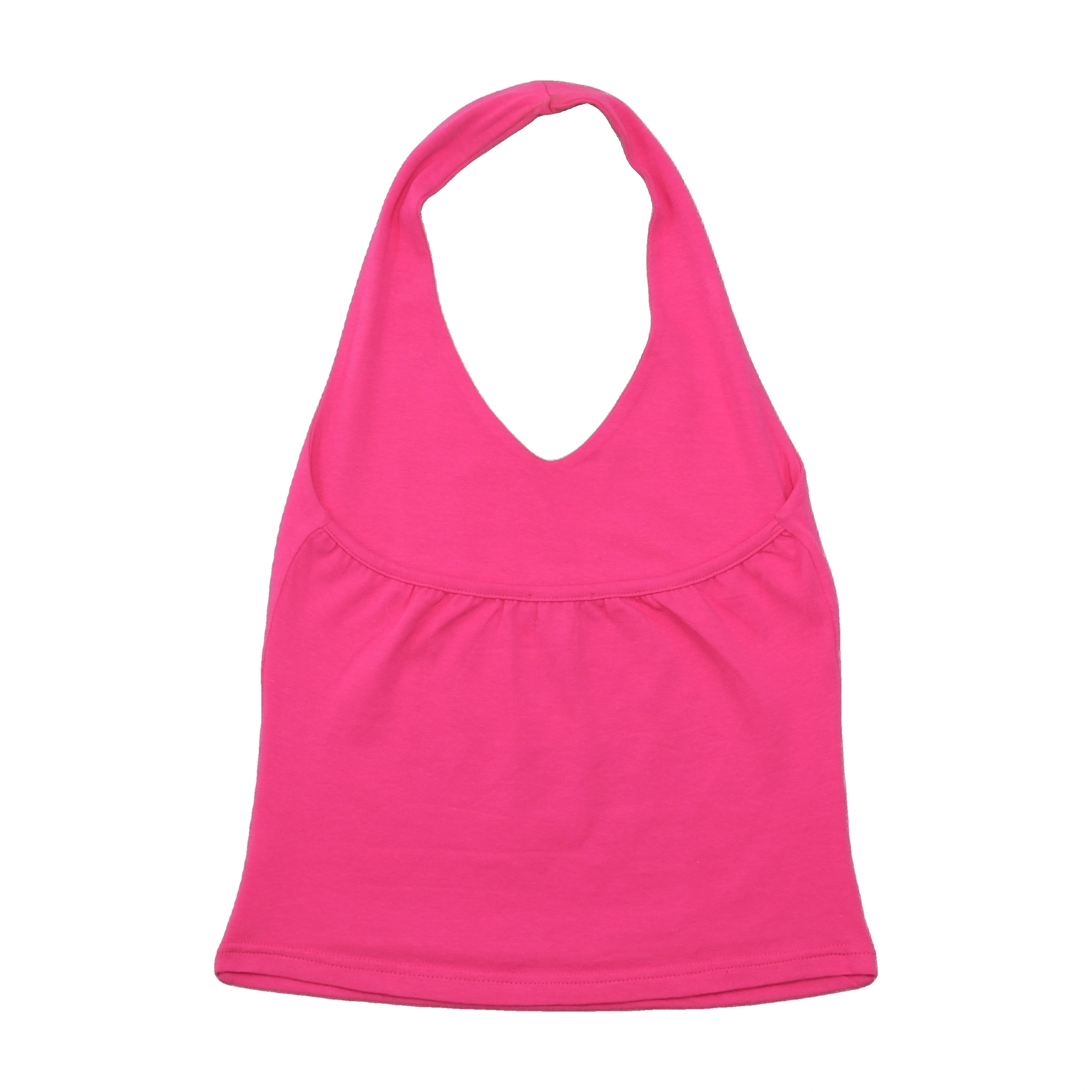 Top de alças Halter KAYAK Rosa-choque com strass