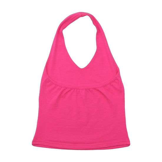 KAYAK Hot Pink Rhinestone Halter Tank Top