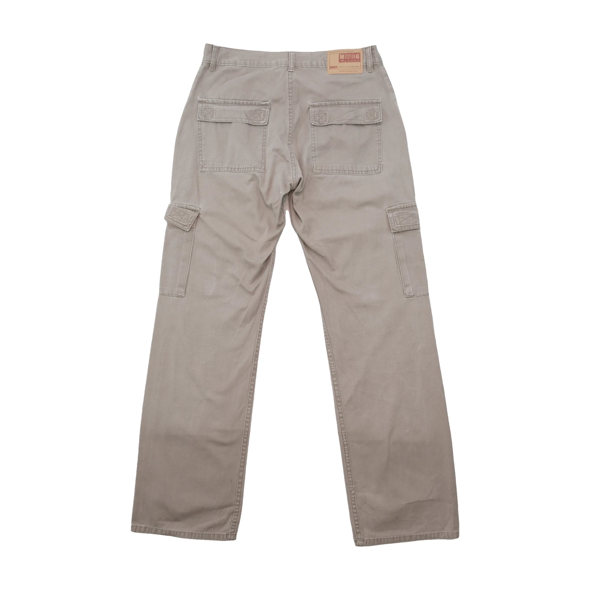 Mustang Beige Cotton Cargo Chinos