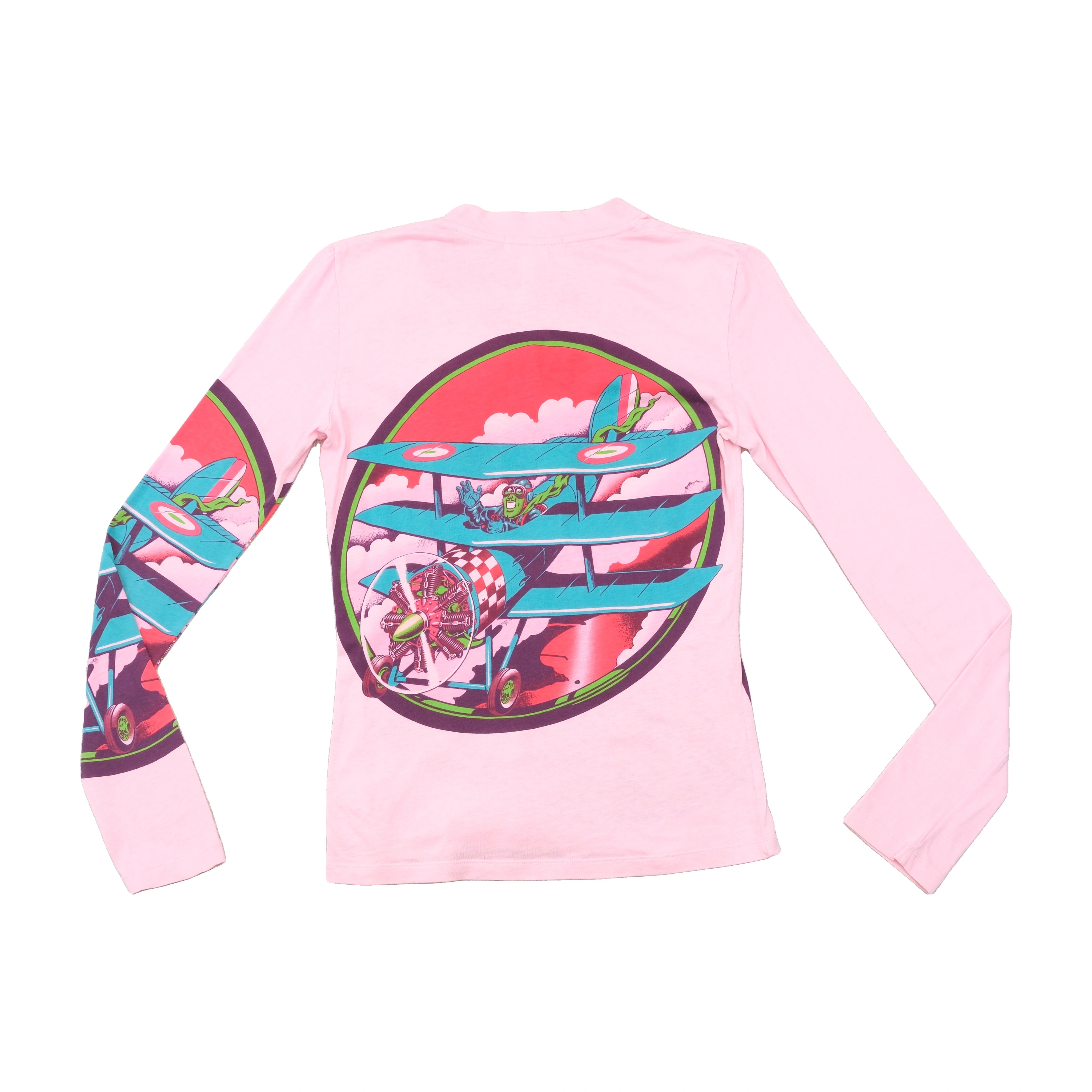 Custo Graphic Tie Neck Cotton Long Sleeve T-shirt (Repriced)