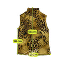 Leopard Print Mock Neck Sleeveless Fleece