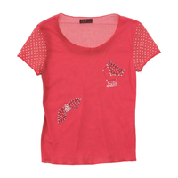 Joi.Bi Sheer Rhinestone Mesh T-shirt