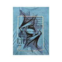 Blue Graphic Rhinestone Long Sleeve T-shirt