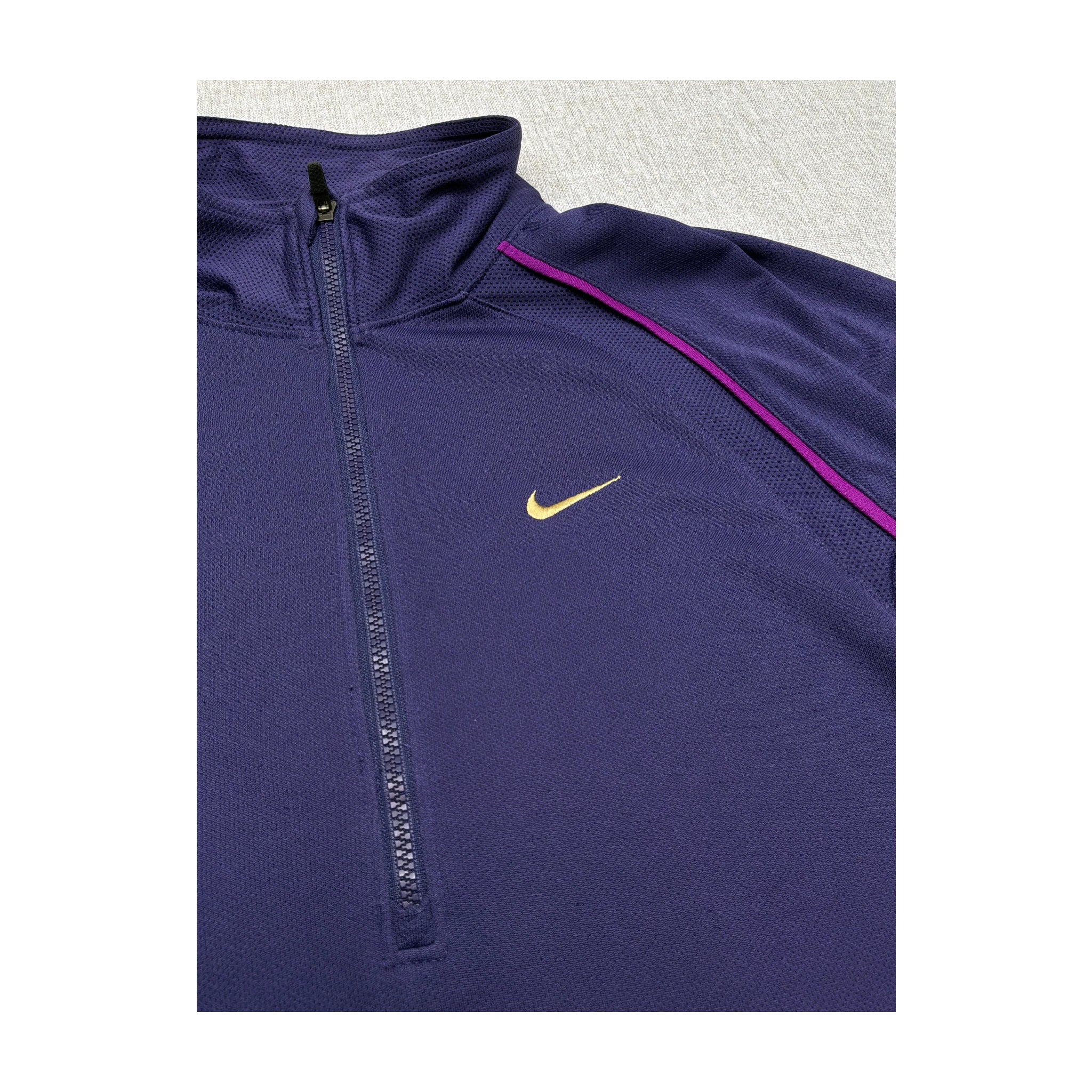 Camisola de Corrida Nike Dri-FIT roxa com Meio Fecho