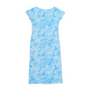 IRGE Blue Paisley Floral Print Cotton Cap Sleeve Maxi House Dress