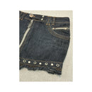 Nine Lives Studded Zip Front Denim Mini Skirt