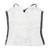 White Corset Top with Black Striped Trim and Lace-Up Detail
