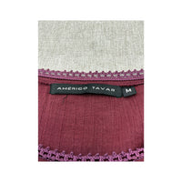Americo Tavar Embroidered Crochet Trim Blouse