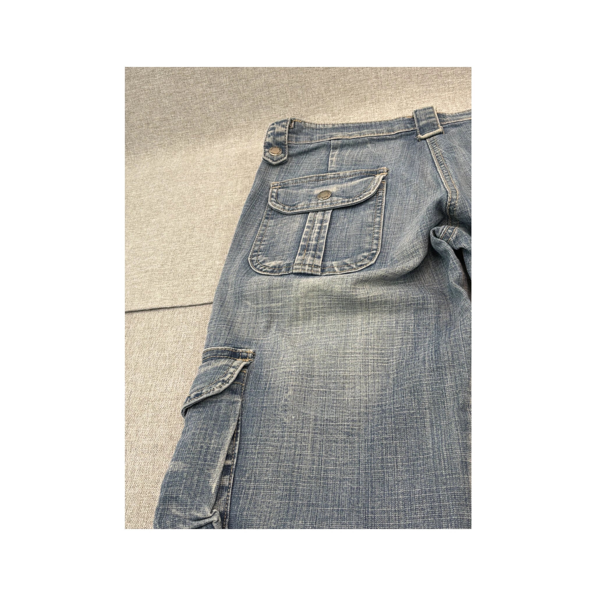 Blue Collection Distressed Cargo Flare Jeans (Repriced)