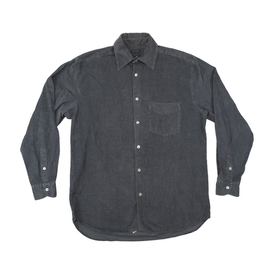 Kolby Gray Cotton Corduroy Button Up Shirt