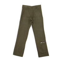 Olive Utility Zip-Detail Chinos