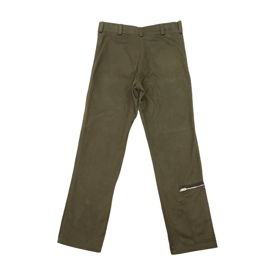 Olive Utility Zip-Detail Chinos
