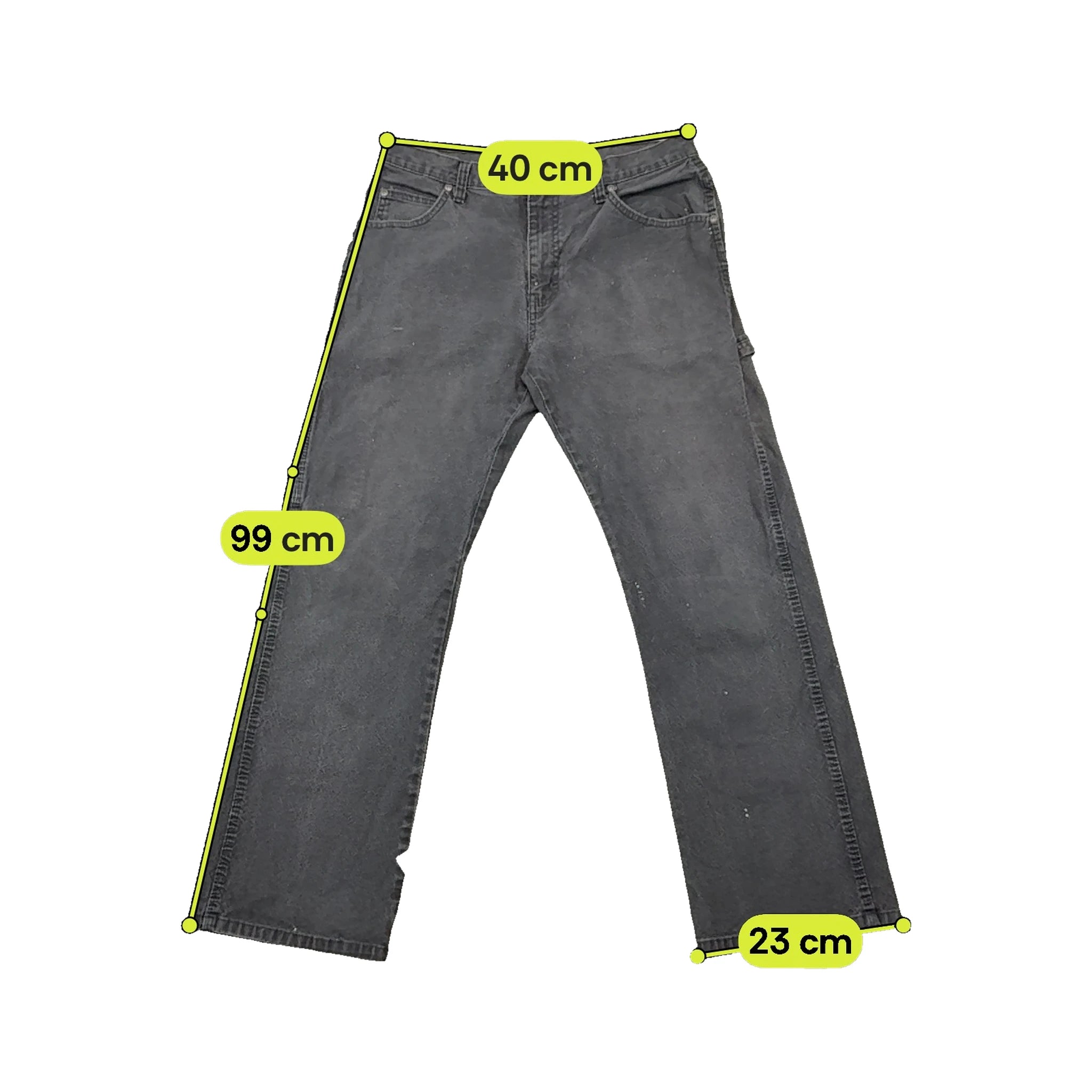 Calças de ganga de carpinteiro Dickies vintage preto Lavado