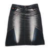 Onyx Jeans Vintage Y2K Faded Spray Bleach Contrast Panel Cotton Denim Skirt