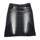Onyx Jeans Vintage Y2K Faded Spray Bleach Contrast Panel Cotton Denim Skirt