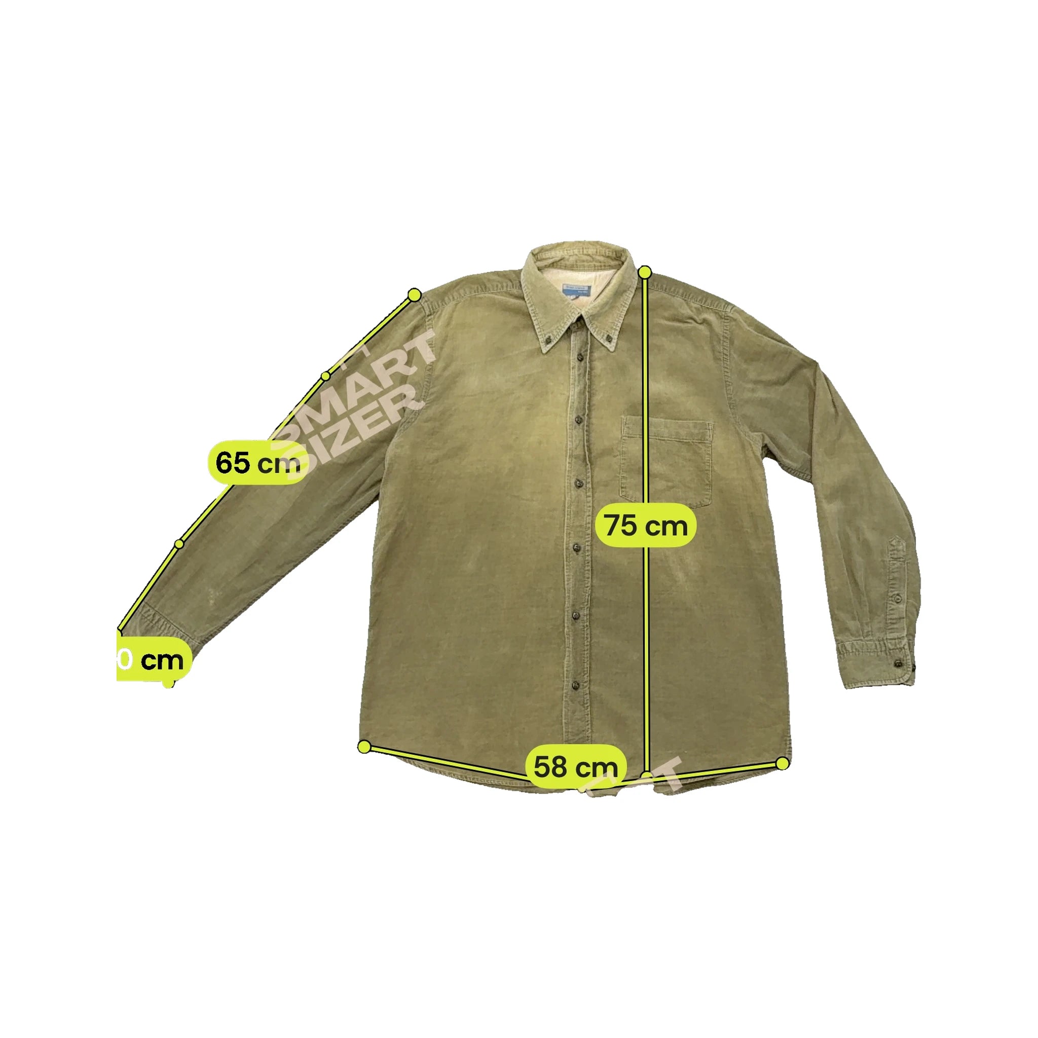 Green Leaves Olive Cotton Corduroy Button-Down Shirt