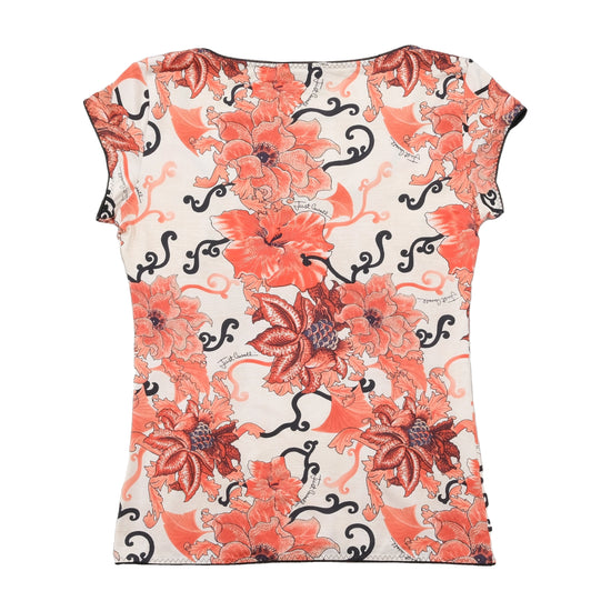 Just Cavalli Floral Print Scoop Neck T-shirt