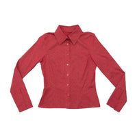 Vintage Red Gold Lurex Fitted Button Up Shirt