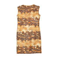 Luciano Pavarotti Snake Print Sleeveless Bodycon Dress