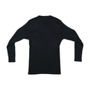 Lee Black Rib Knit Cotton Long Sleeve Shirt