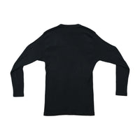 Lee Black Rib Knit Cotton Long Sleeve Shirt