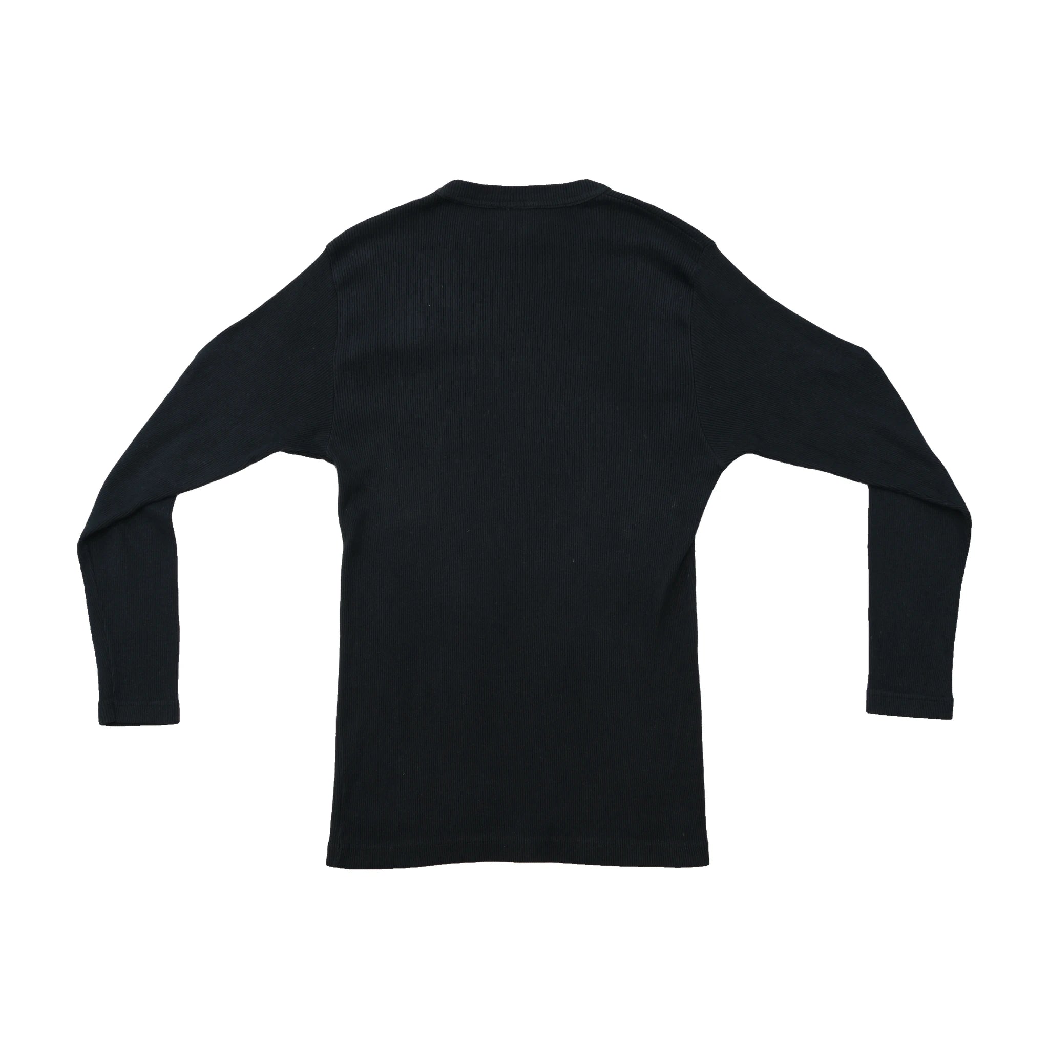 Lee Black Rib Knit Cotton Long Sleeve Shirt