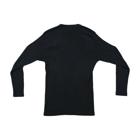 Lee Black Rib Knit Cotton Long Sleeve Shirt