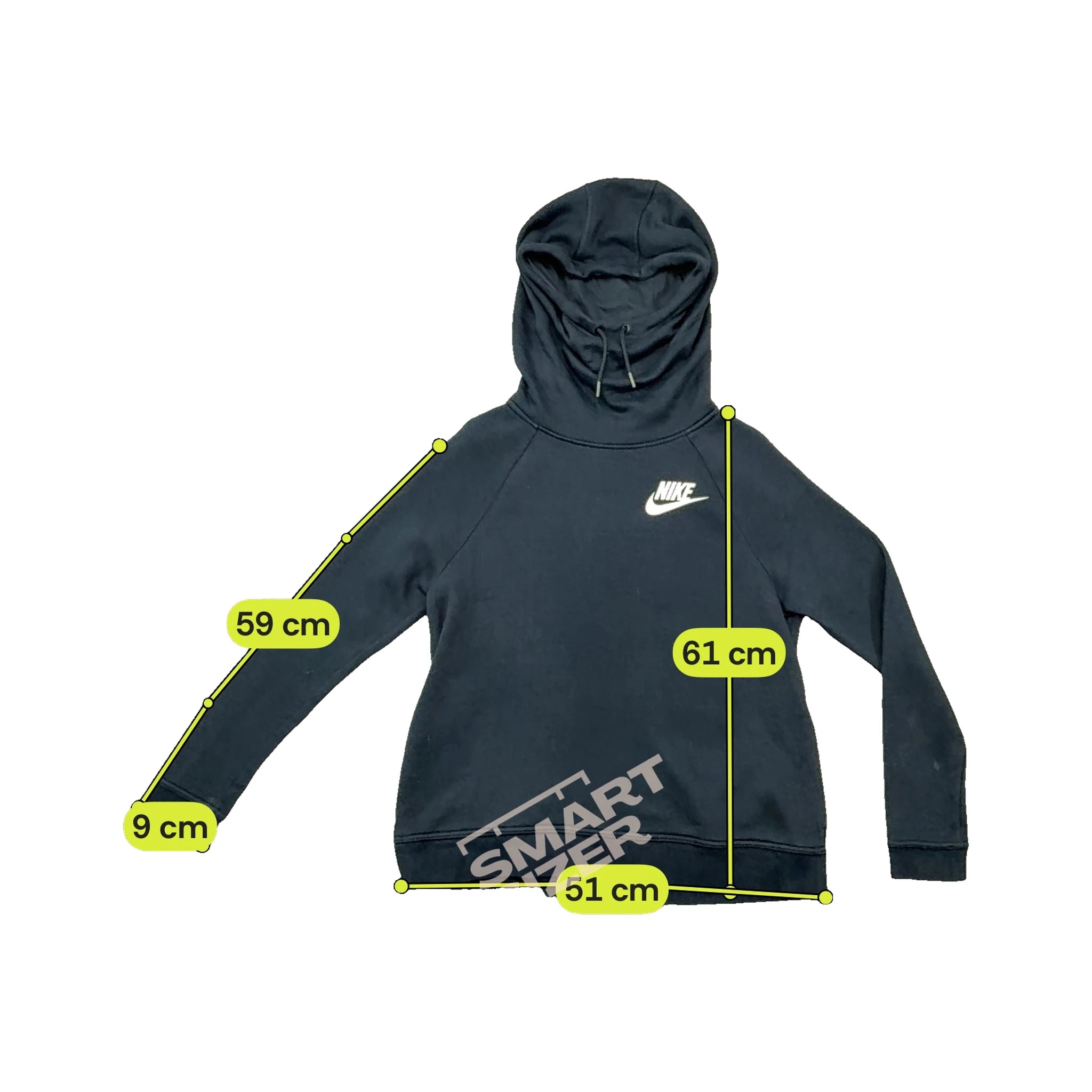 Polar Nike preto em Mistura de algodão com gola Tubo