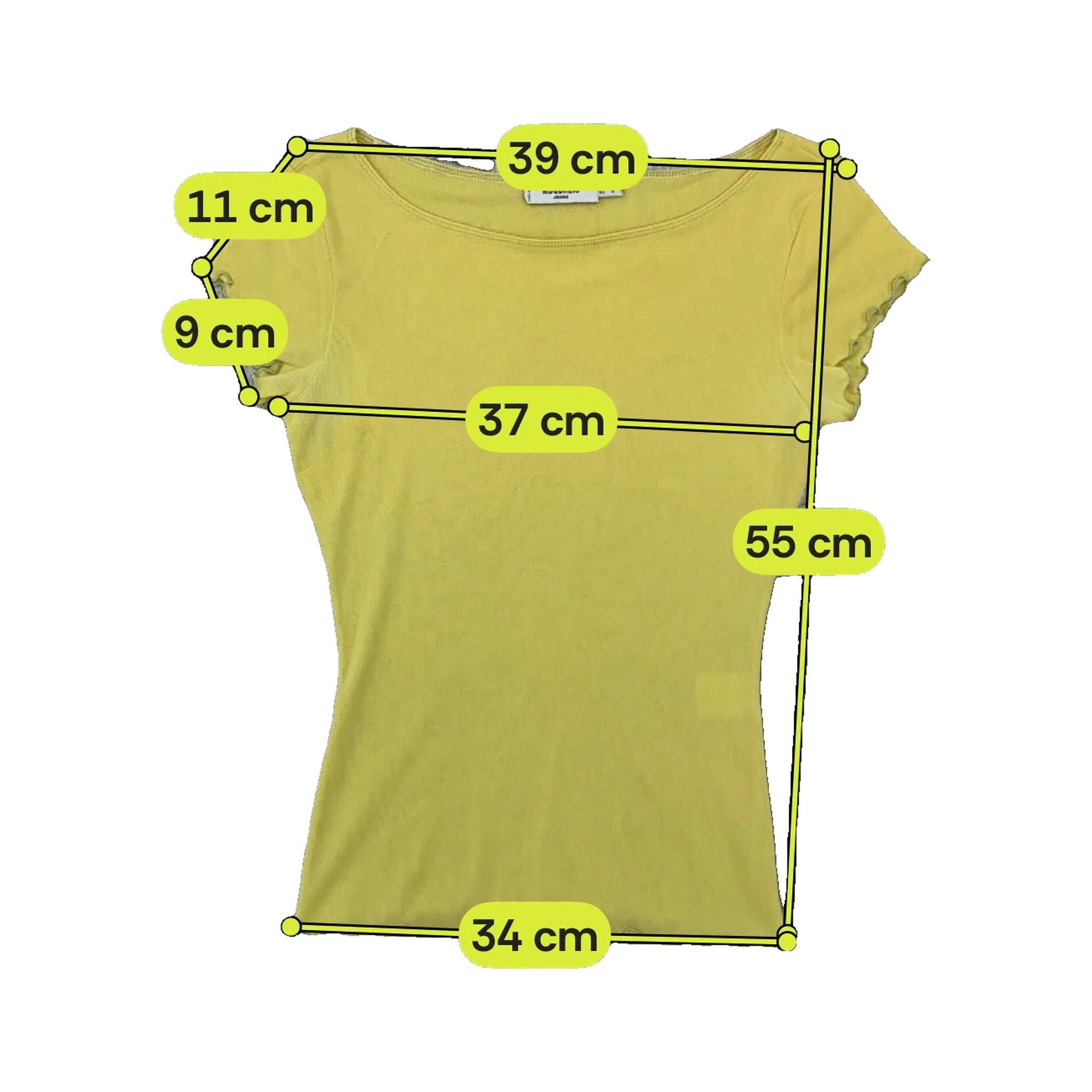 Moschino Solid Ruffle-Trim Crew Neck T-shirt
