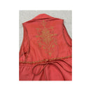 ANA SOUSA Embroidered Metallic Appliqué Sleeveless Button-Up Blouse