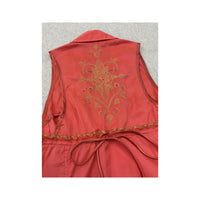 ANA SOUSA Embroidered Metallic Appliqué Sleeveless Button-Up Blouse