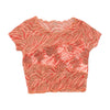 Abstract Mesh Ruffle Trim Baby Tee