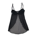 Enrico Coveri Black Sheer Polka Dot Mesh Lingerie Slip Dress