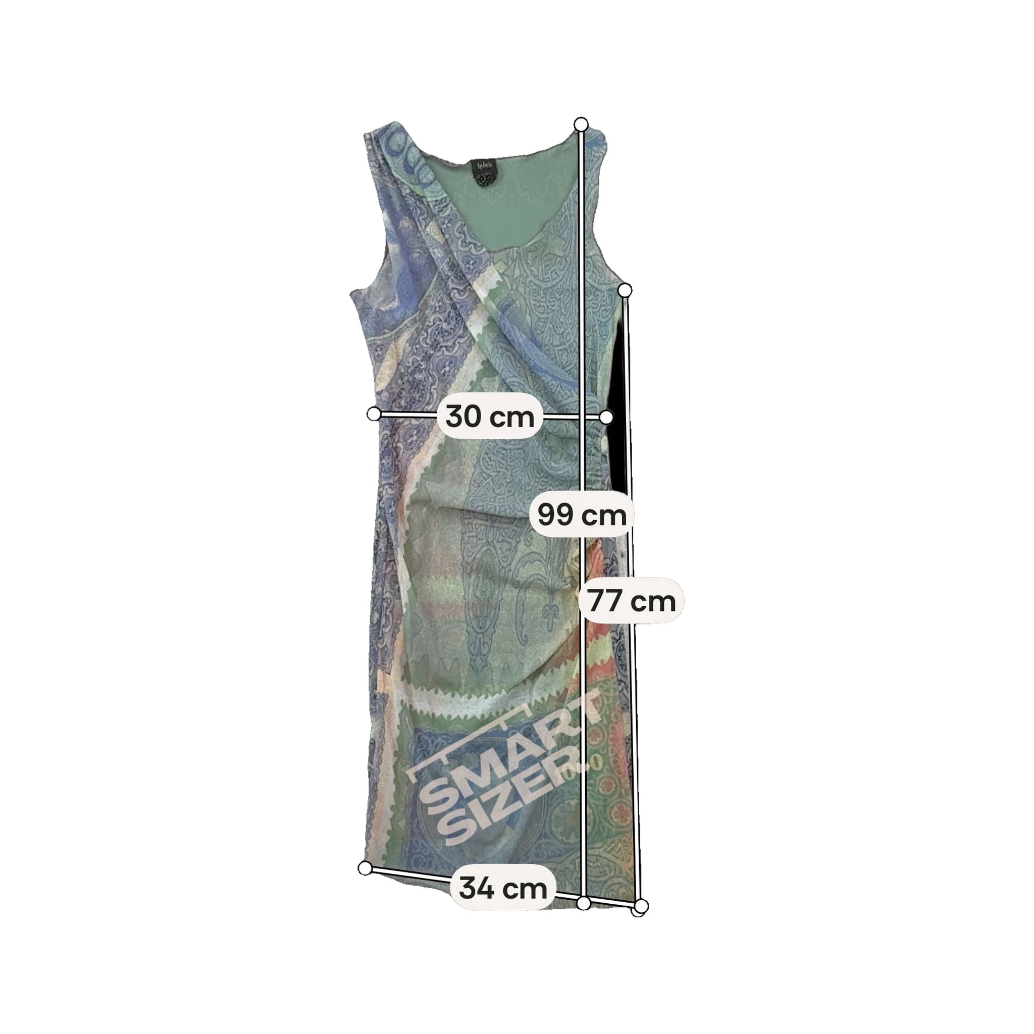 Hybriis Blue Paisley Print Wrap Midi Dress