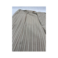 Carlo Santi Vintage Virgin Wool Beige Pinstripe Tailored Pants