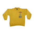 Camisola vintage de Fabrico Italiano Amarelo-mostarda em algodão com gola e Meio Fecho