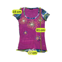 Sonia Fortuna Firenze Floral Appliqué Mesh T-shirt