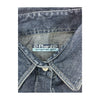 Sleeveless Denim Button-Up Shirt Blue