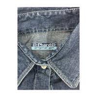 Sleeveless Denim Button-Up Shirt Blue