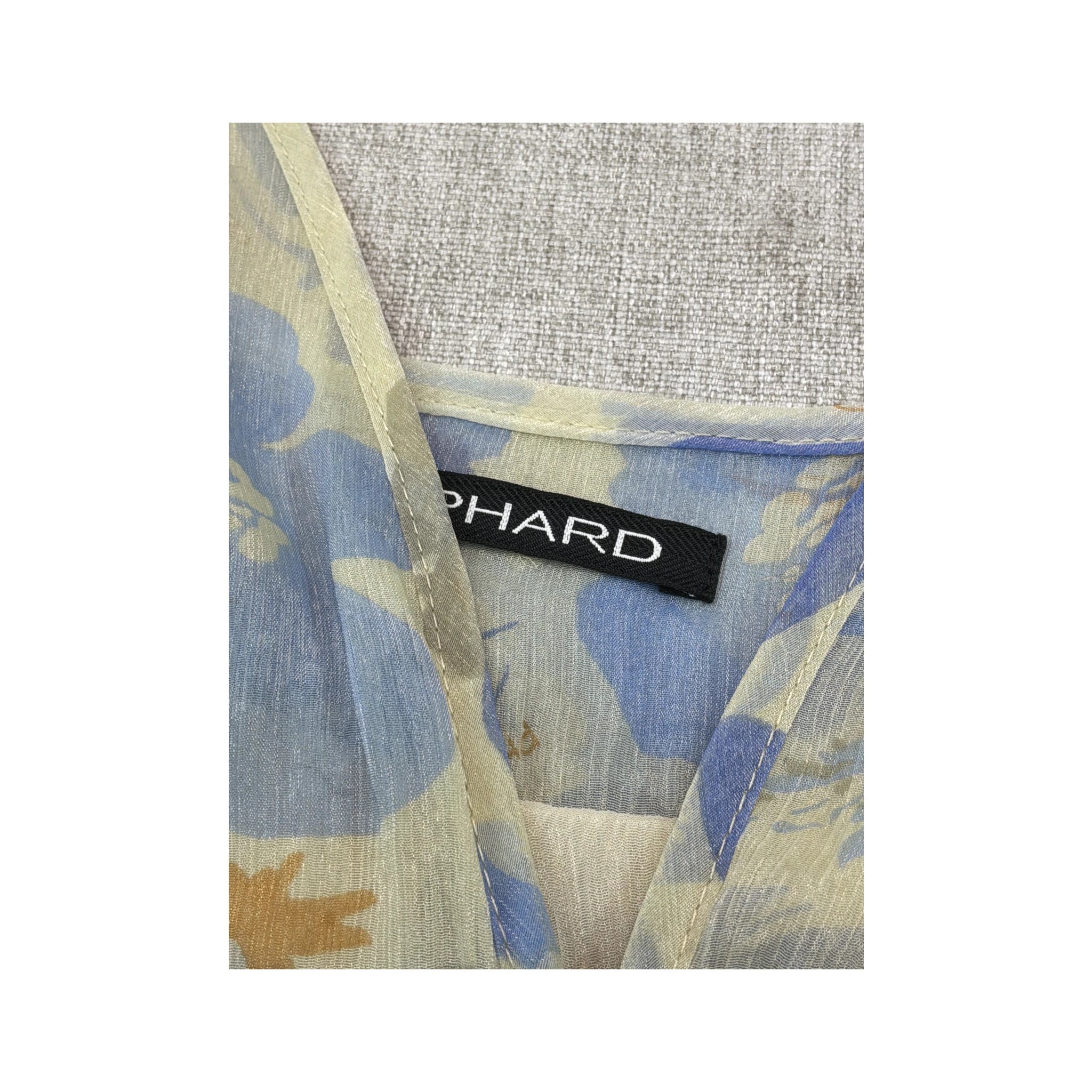 PHARD Floral Sheer Tie Front Mini Dress
