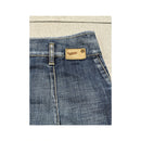 GAS Studded Button Front Denim Mini Skirt