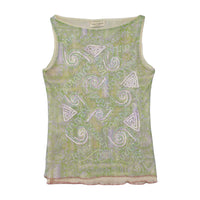 Sonia Fortuna Firenze Sequin Embellished Mesh Tank Top