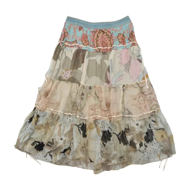 Sandro Ferrone Paris Patchwork Floral Tiered Skirt (repriced)